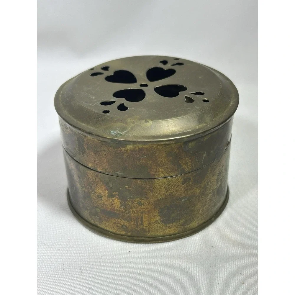 Vintage Brass Trinket Decorative Lidded Pot Incense Storage Box 2